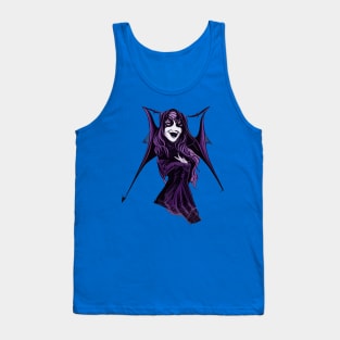 Halloween Bat Witch Laughing Tank Top